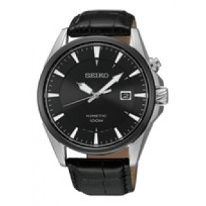 Bracelet de montre Seiko 5M62-0DB0 / SKA569P2 Cuir Noir